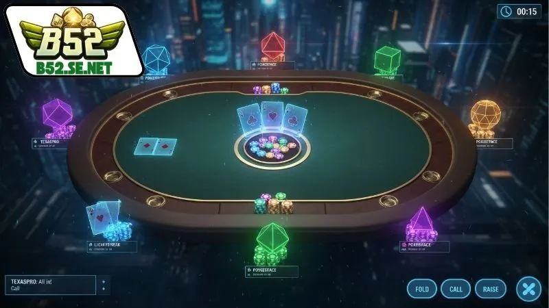 Texas Poker B52 - Trải Nghiệm Chơi Poker Cực Đỉnh 3 Hướng dẫn chơi Texas Poker tại B52